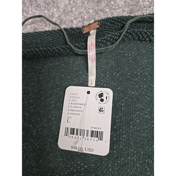 Free People We The Free Romy Roll Neck Pullover Sweatshirt Rainforest Green Sz L - Picture 6 of 12
